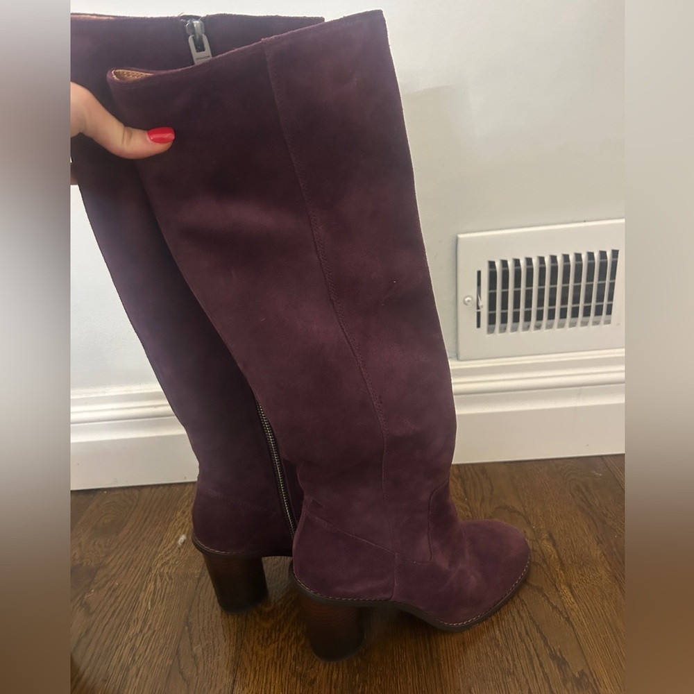 Coach maroon/purple suede Cece boots. Barely worn size W7